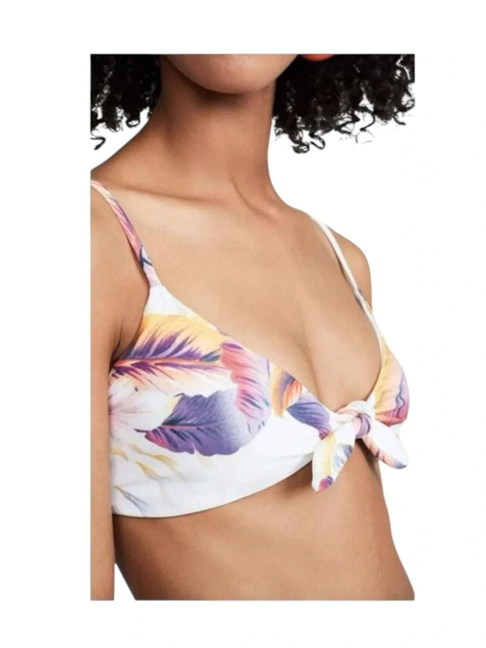 new L*Space ⚘ Flashback Bikini Swim Top ⚘ Sunset Palm / White Reversible ⚘ Large